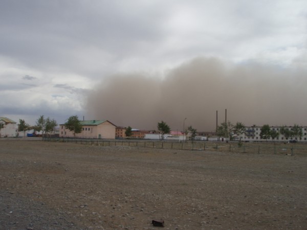 zand in lucht